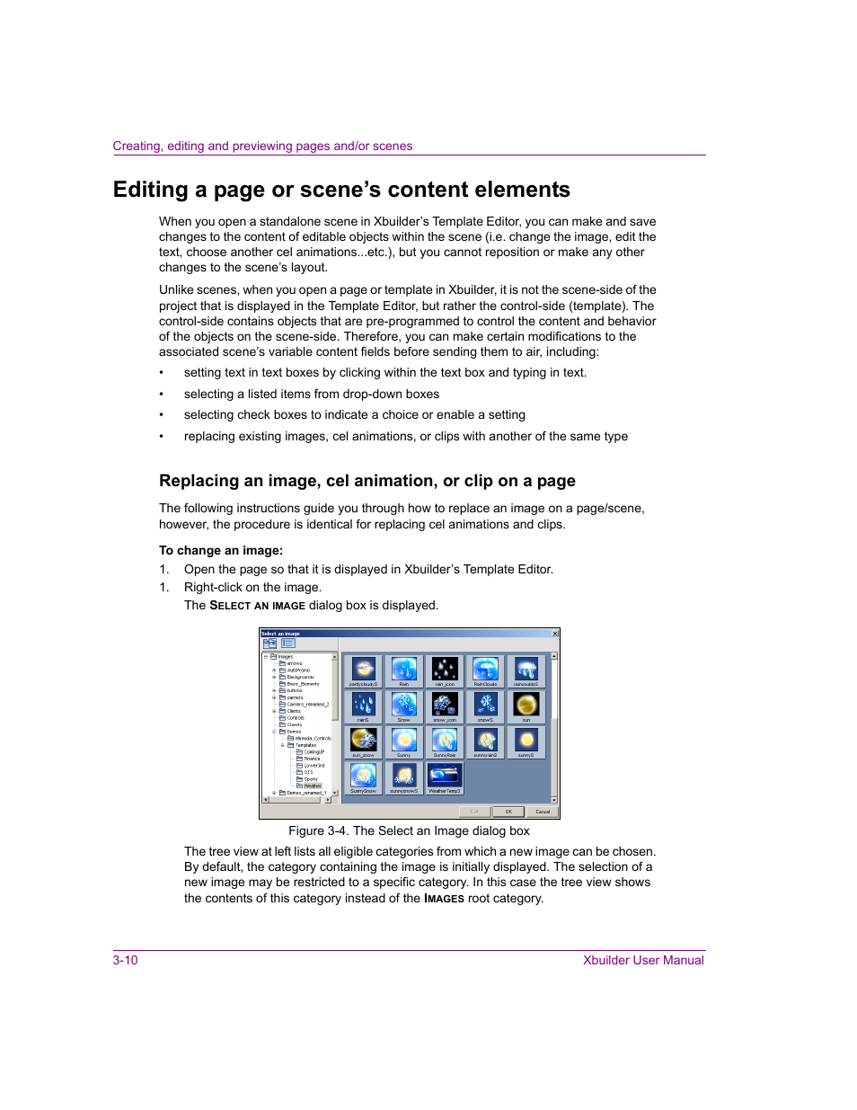 Editing a page or scene’s content elements | Grass Valley Xbuilder Vertigo Suite v.4.8 User Manual | Page 34 / 150