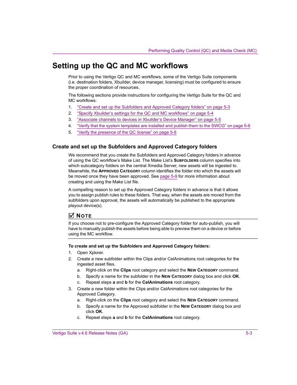 Setting up the qc and mc workflows, Setting up the qc and mc workflows -3 | Grass Valley Xbuilder Vertigo Suite v.4.8 User Manual | Page 49 / 150