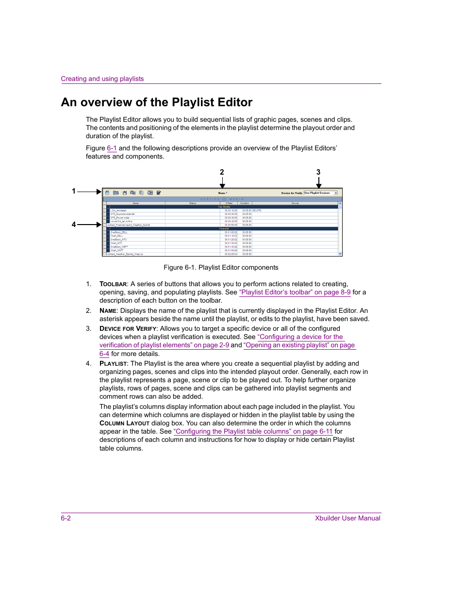 An overview of the playlist editor, An overview of the playlist editor -2 | Grass Valley Xbuilder Vertigo Suite v.4.8 User Manual | Page 64 / 150