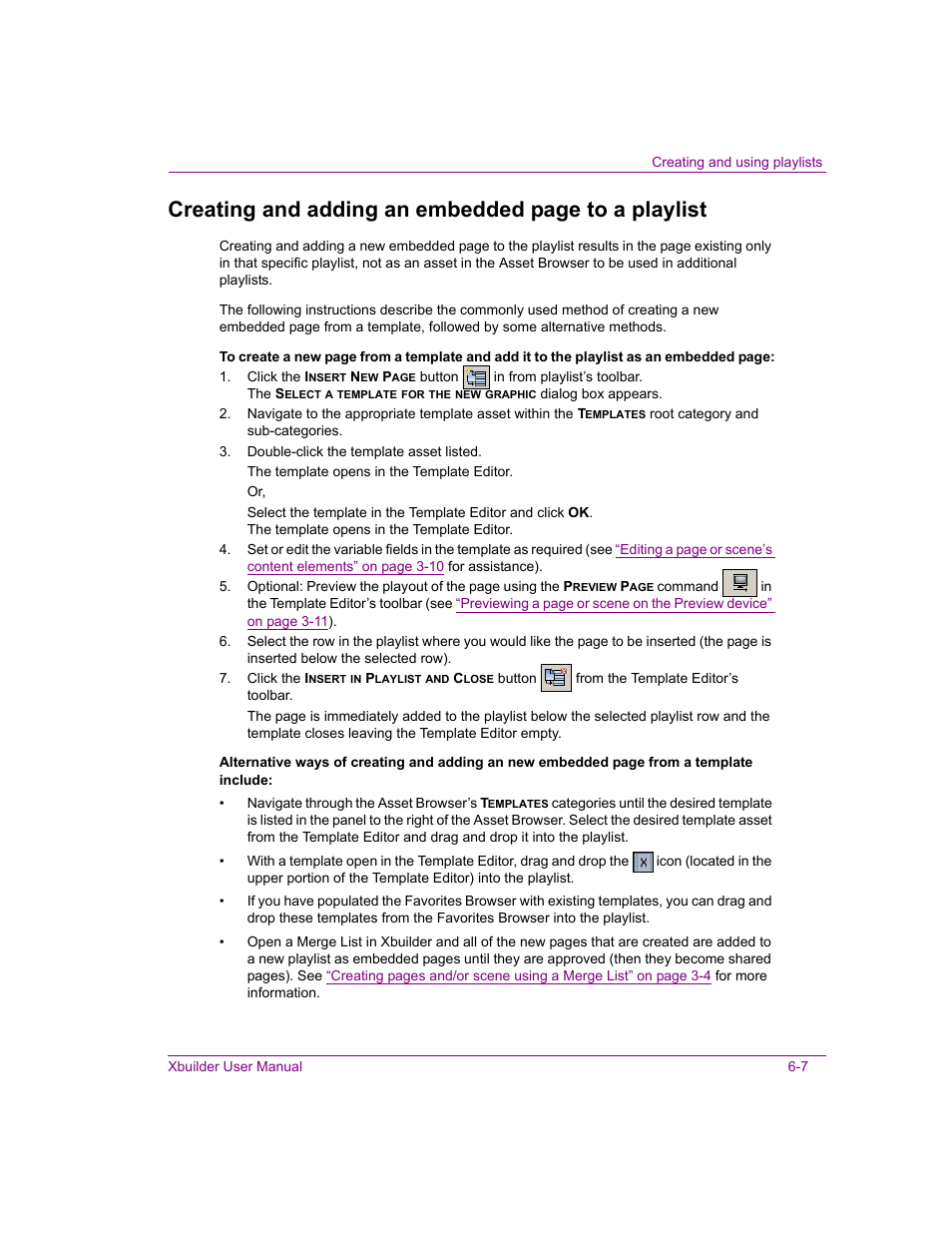 Creating and adding an embedded page to a playlist | Grass Valley Xbuilder Vertigo Suite v.4.8 User Manual | Page 69 / 150
