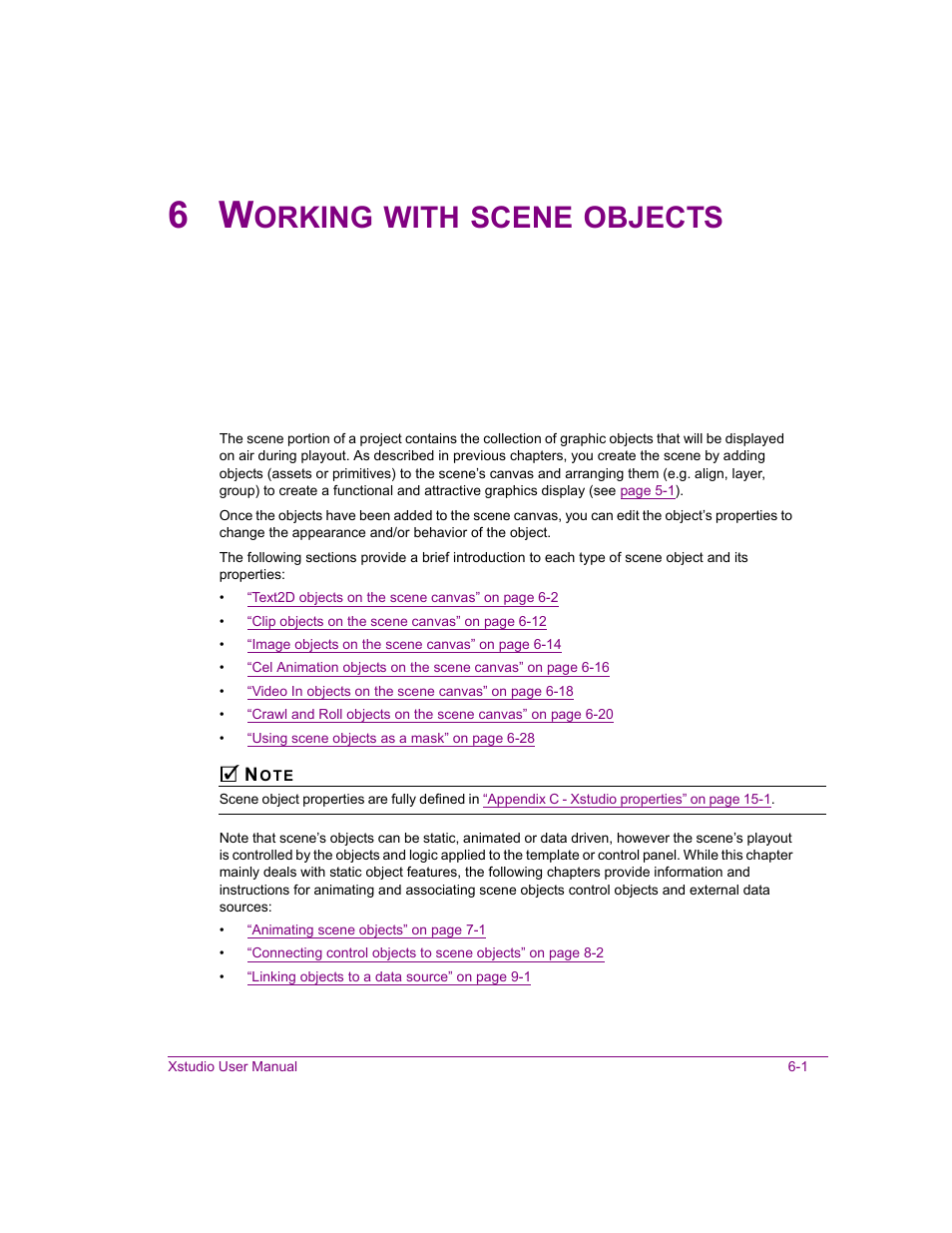 6 working with scene objects, Working with scene objects -1, Orking | With, Scene, Objects | Grass Valley Xstudio Vertigo Suite v.4.10 User Manual | Page 114 / 453