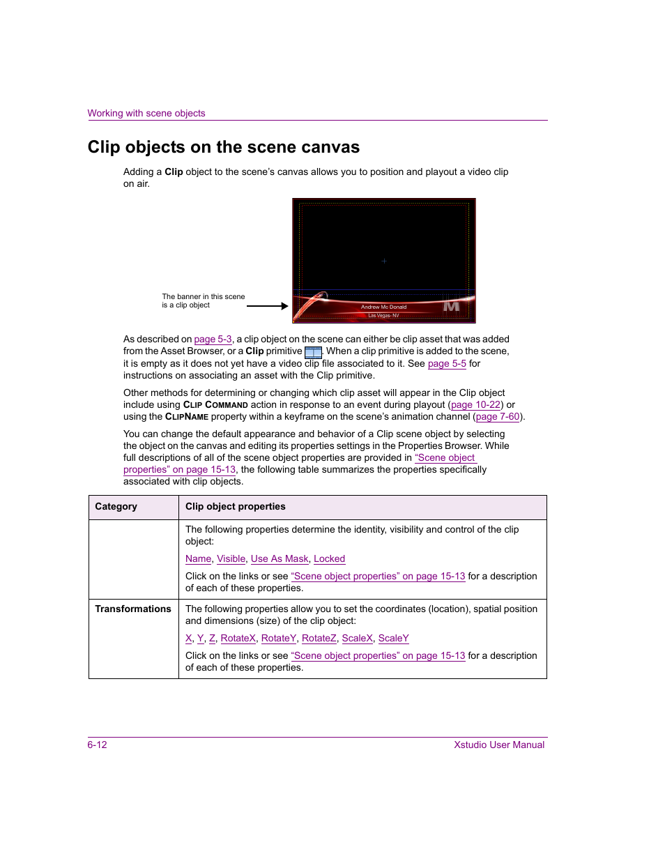 Clip objects on the scene canvas, Clip objects on the scene canvas -12 | Grass Valley Xstudio Vertigo Suite v.4.10 User Manual | Page 125 / 453