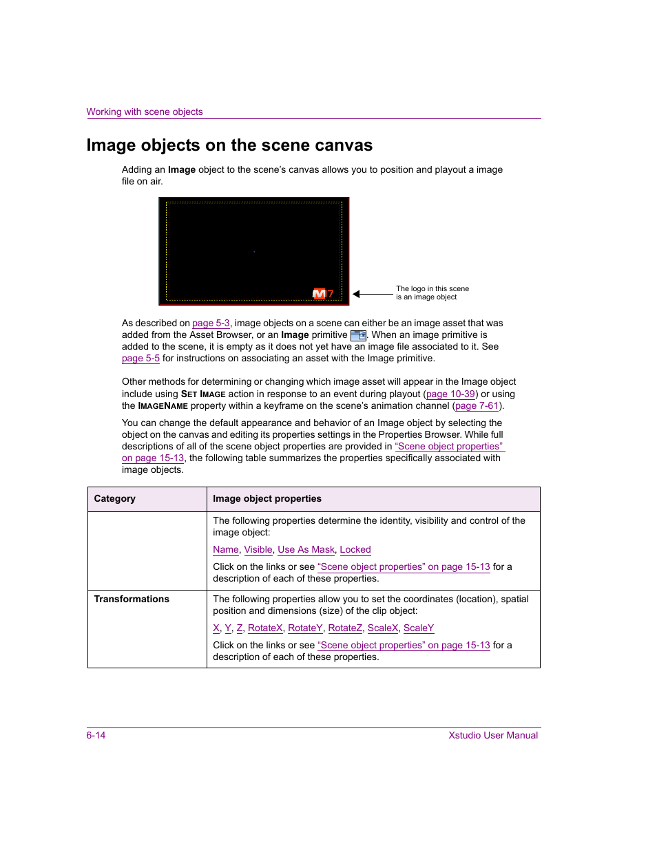 Image objects on the scene canvas, Image objects on the scene canvas -14 | Grass Valley Xstudio Vertigo Suite v.4.10 User Manual | Page 127 / 453