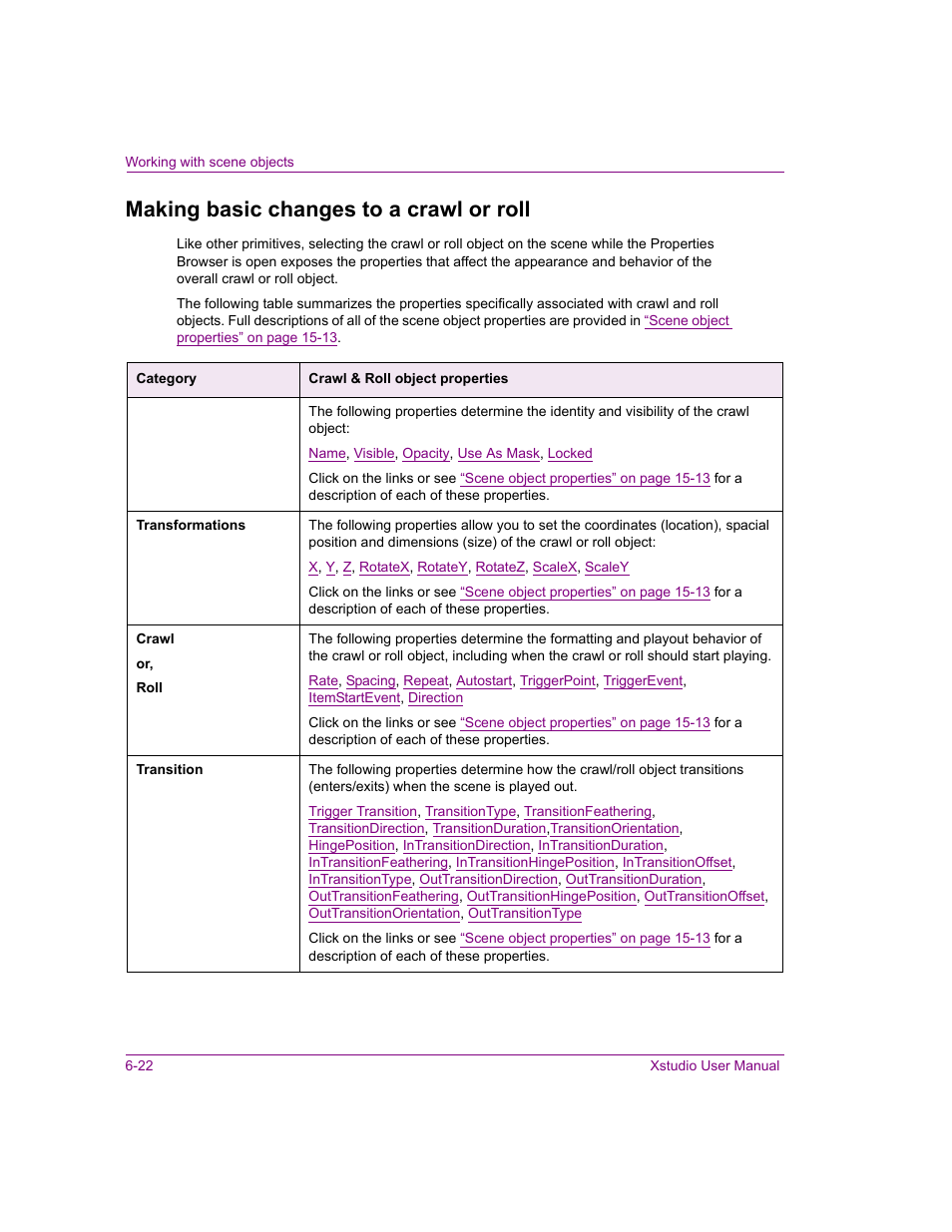 Making basic changes to a crawl or roll, Making basic changes to a crawl or roll -22 | Grass Valley Xstudio Vertigo Suite v.4.10 User Manual | Page 135 / 453