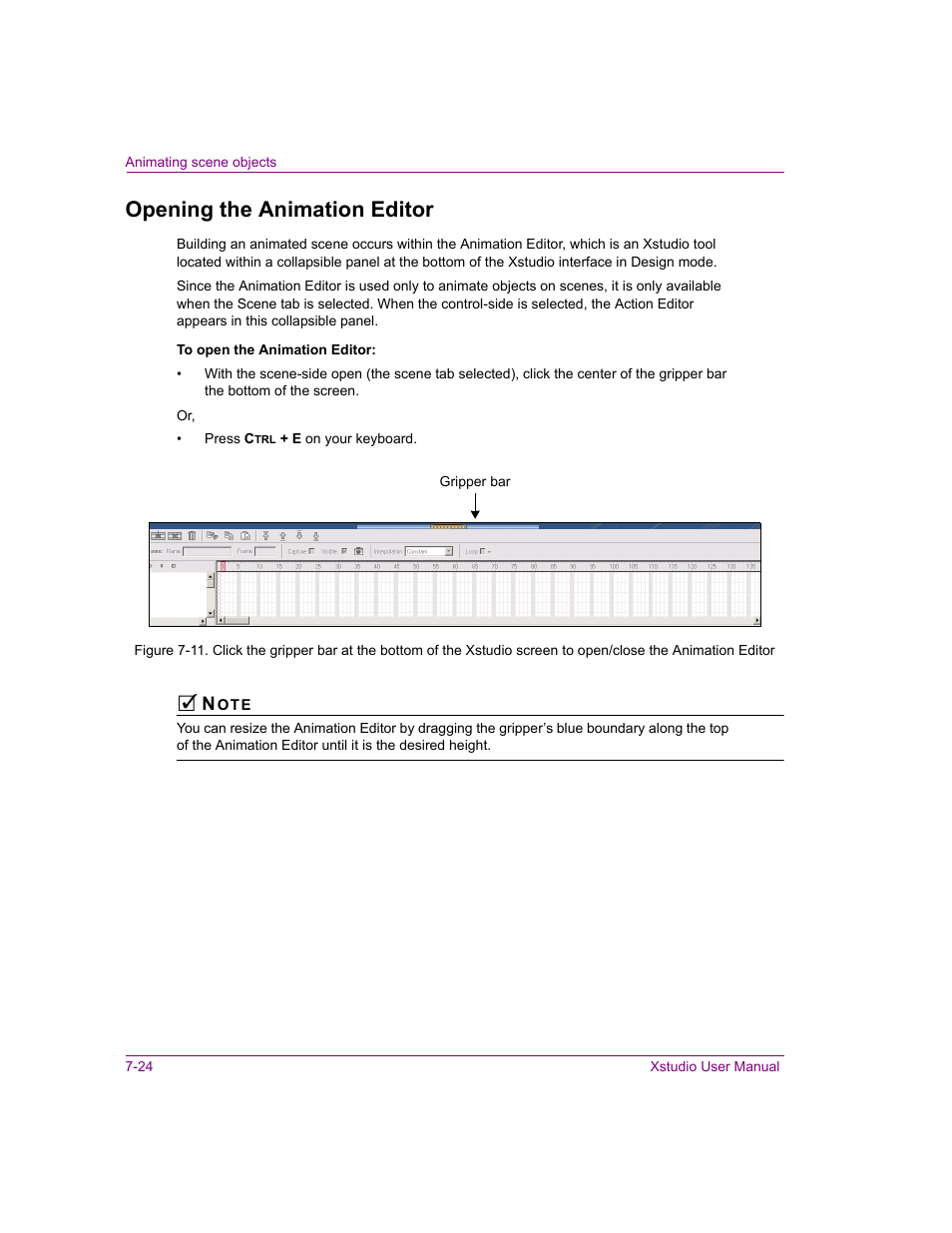 Opening the animation editor, Opening the animation editor -24 | Grass Valley Xstudio Vertigo Suite v.4.10 User Manual | Page 167 / 453