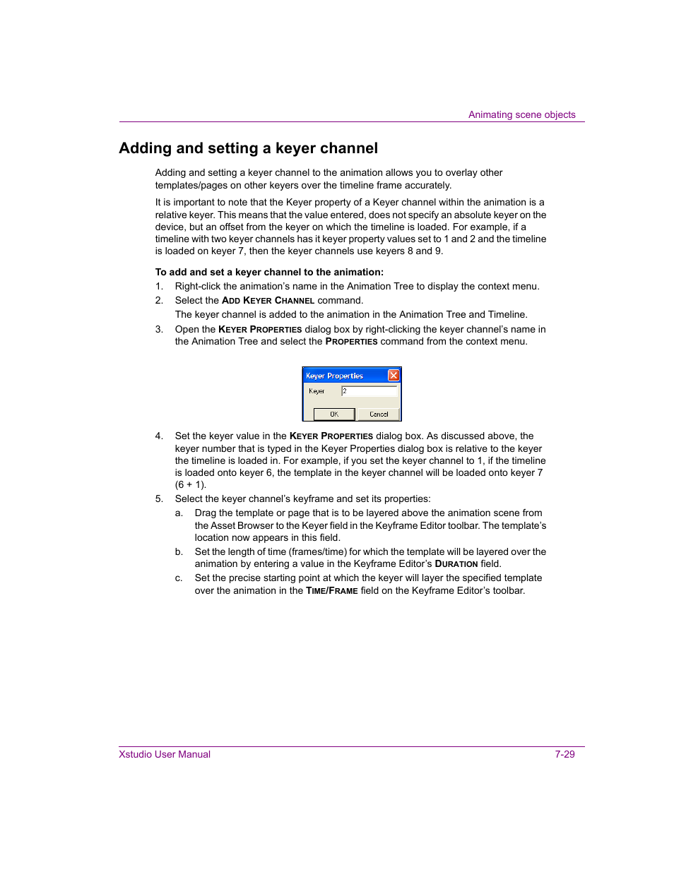 Adding and setting a keyer channel, Adding and setting a keyer channel -29, Adding and setting a keyer channel” on | Adding and setting a keyer | Grass Valley Xstudio Vertigo Suite v.4.10 User Manual | Page 172 / 453