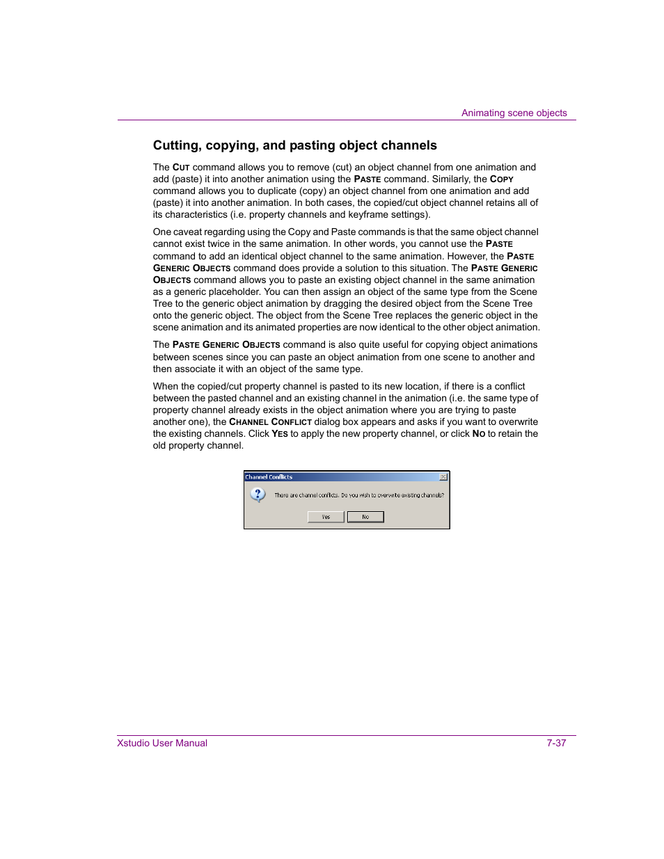 Cutting, copying, and pasting object channels | Grass Valley Xstudio Vertigo Suite v.4.10 User Manual | Page 180 / 453