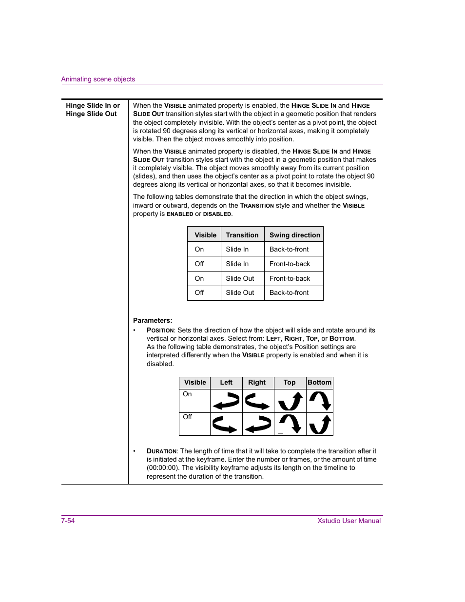 Hinge slide in or hinge slide out | Grass Valley Xstudio Vertigo Suite v.4.10 User Manual | Page 197 / 453