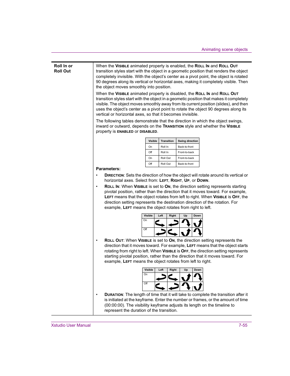 Roll in or roll out | Grass Valley Xstudio Vertigo Suite v.4.10 User Manual | Page 198 / 453