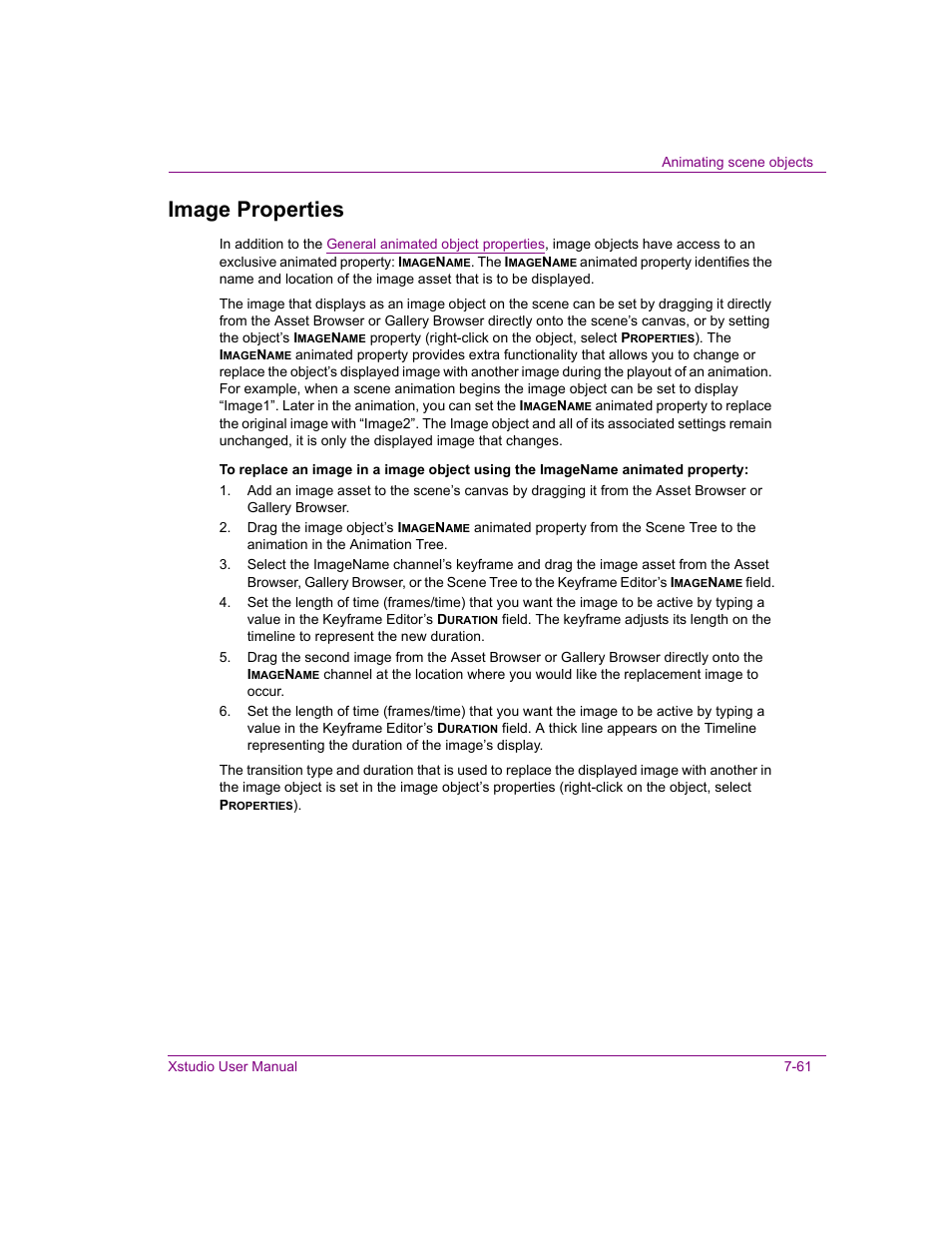 Image properties, Image properties -61 | Grass Valley Xstudio Vertigo Suite v.4.10 User Manual | Page 204 / 453