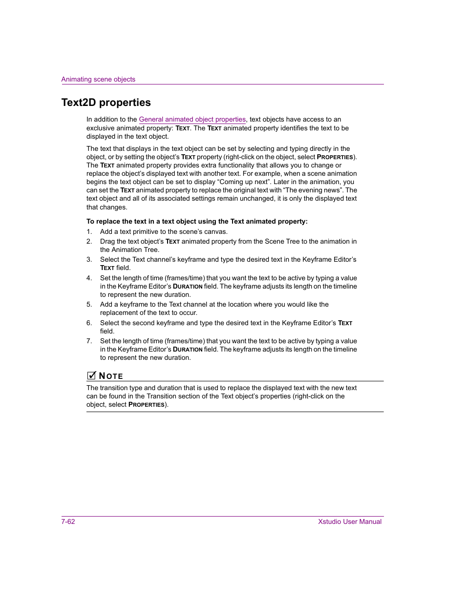 Text2d properties, Text2d properties -62 | Grass Valley Xstudio Vertigo Suite v.4.10 User Manual | Page 205 / 453