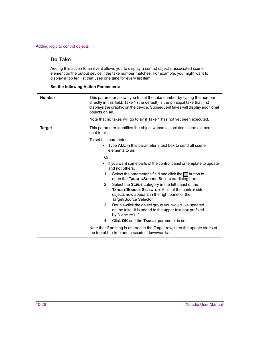 Do take | Grass Valley Xstudio Vertigo Suite v.4.10 User Manual | Page 291 / 453
