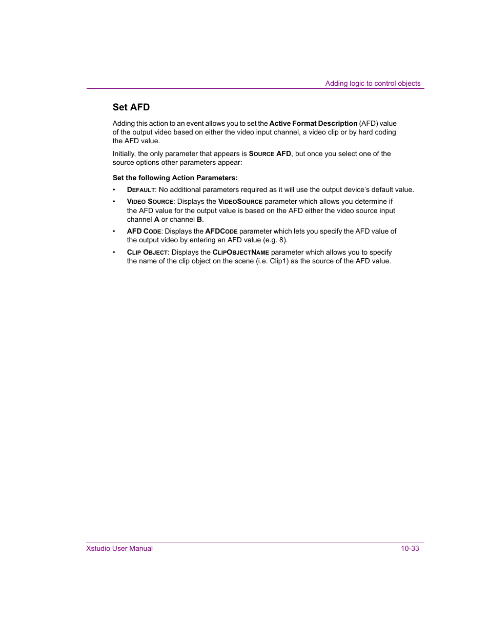 Set afd | Grass Valley Xstudio Vertigo Suite v.4.10 User Manual | Page 298 / 453