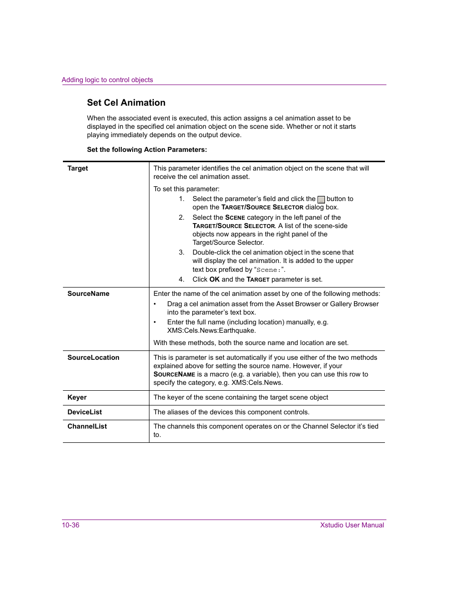 Set cel animation | Grass Valley Xstudio Vertigo Suite v.4.10 User Manual | Page 301 / 453