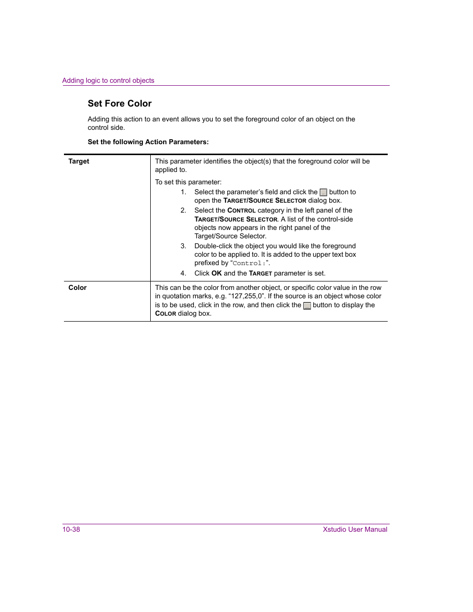 Set fore color | Grass Valley Xstudio Vertigo Suite v.4.10 User Manual | Page 303 / 453