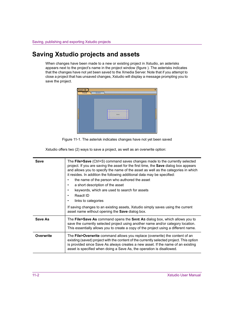 Saving xstudio projects and assets, Saving xstudio projects and assets -2 | Grass Valley Xstudio Vertigo Suite v.4.10 User Manual | Page 315 / 453