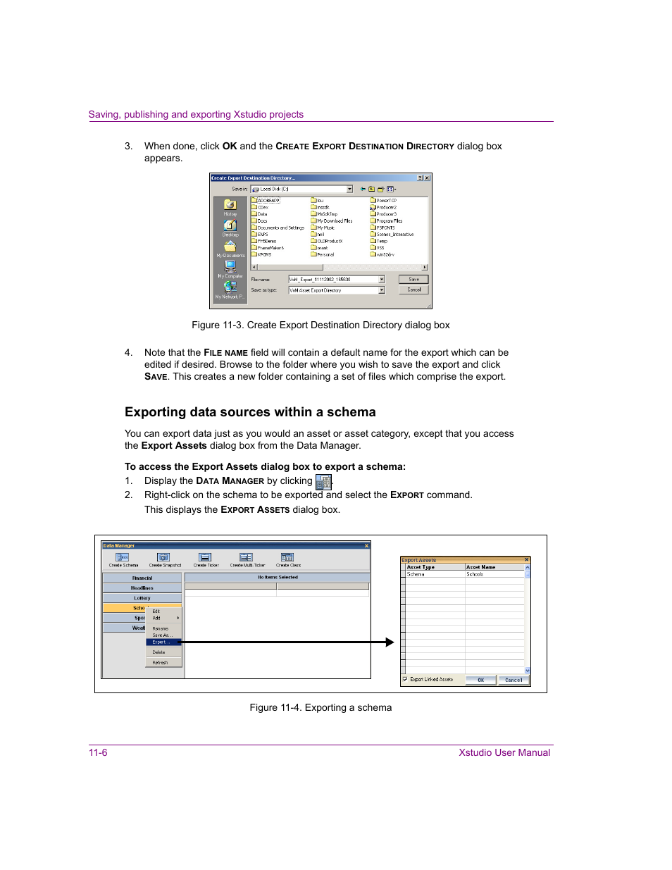 Exporting data sources within a schema | Grass Valley Xstudio Vertigo Suite v.4.10 User Manual | Page 319 / 453