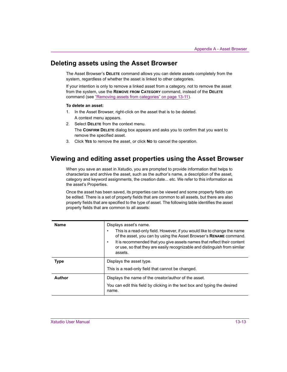 Deleting assets using the asset browser | Grass Valley Xstudio Vertigo Suite v.4.10 User Manual | Page 338 / 453