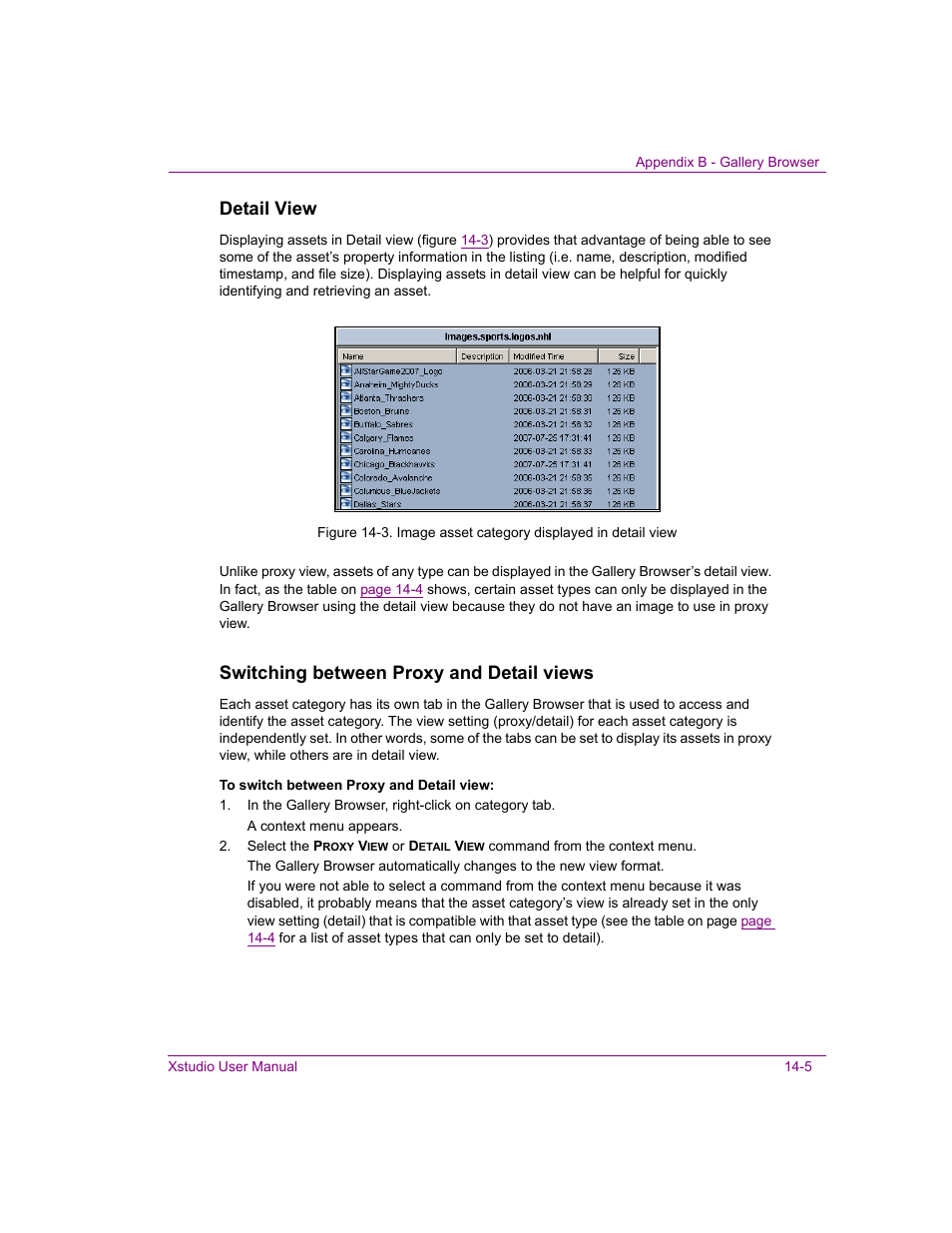 Detail view, Switching between proxy and detail views | Grass Valley Xstudio Vertigo Suite v.4.10 User Manual | Page 346 / 453