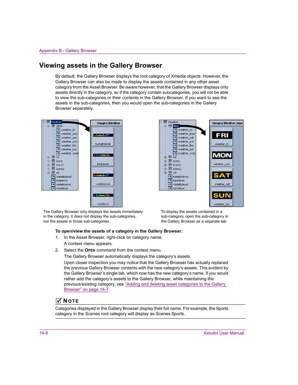 Viewing assets in the gallery browser, Viewing assets in the gallery browser -6 | Grass Valley Xstudio Vertigo Suite v.4.10 User Manual | Page 347 / 453