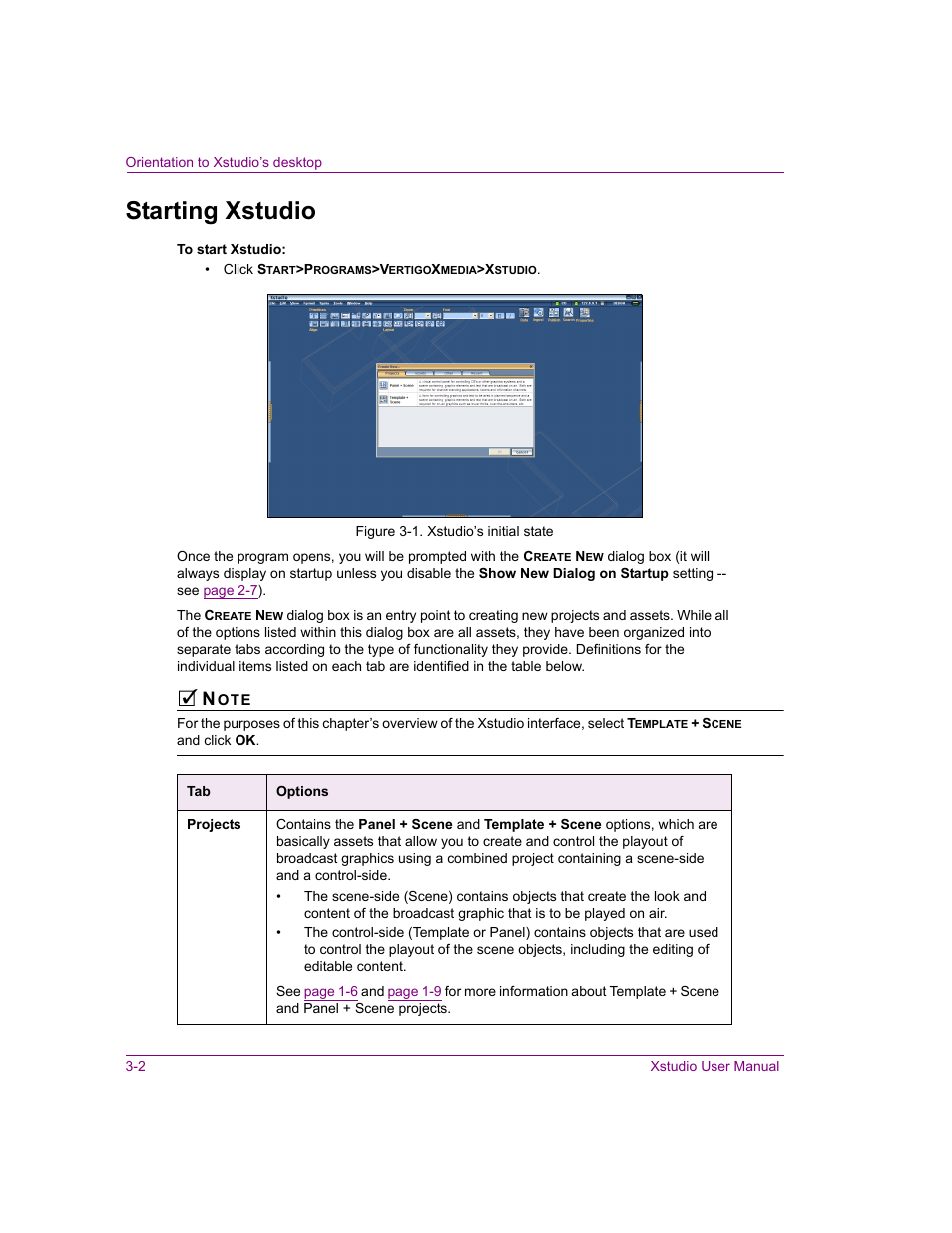 Starting xstudio, Starting xstudio -2 | Grass Valley Xstudio Vertigo Suite v.4.10 User Manual | Page 37 / 453