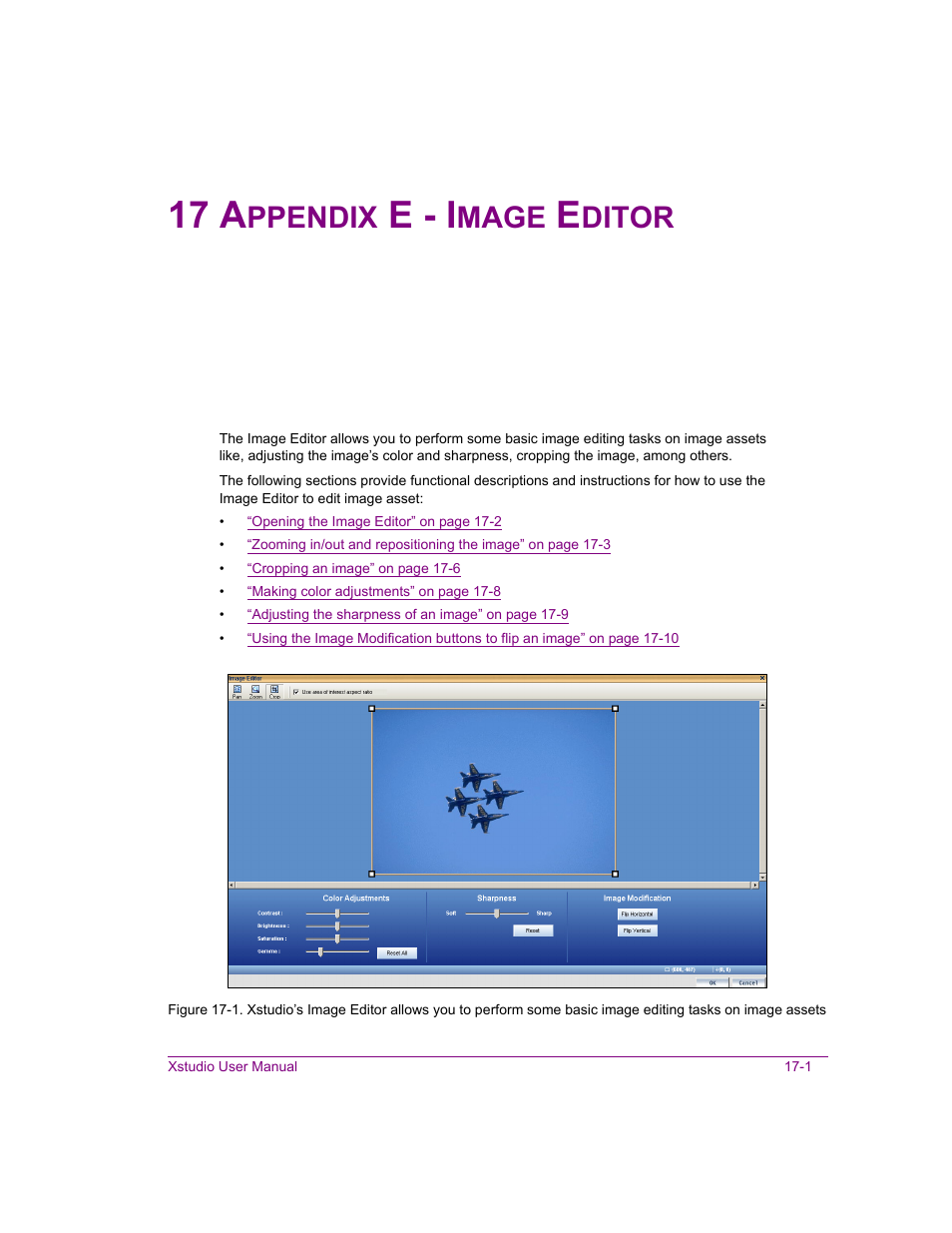 17 appendix e - image editor, Appendix e - image editor -1, 17 a | E - i, Ppendix, Mage, Ditor | Grass Valley Xstudio Vertigo Suite v.4.10 User Manual | Page 428 / 453