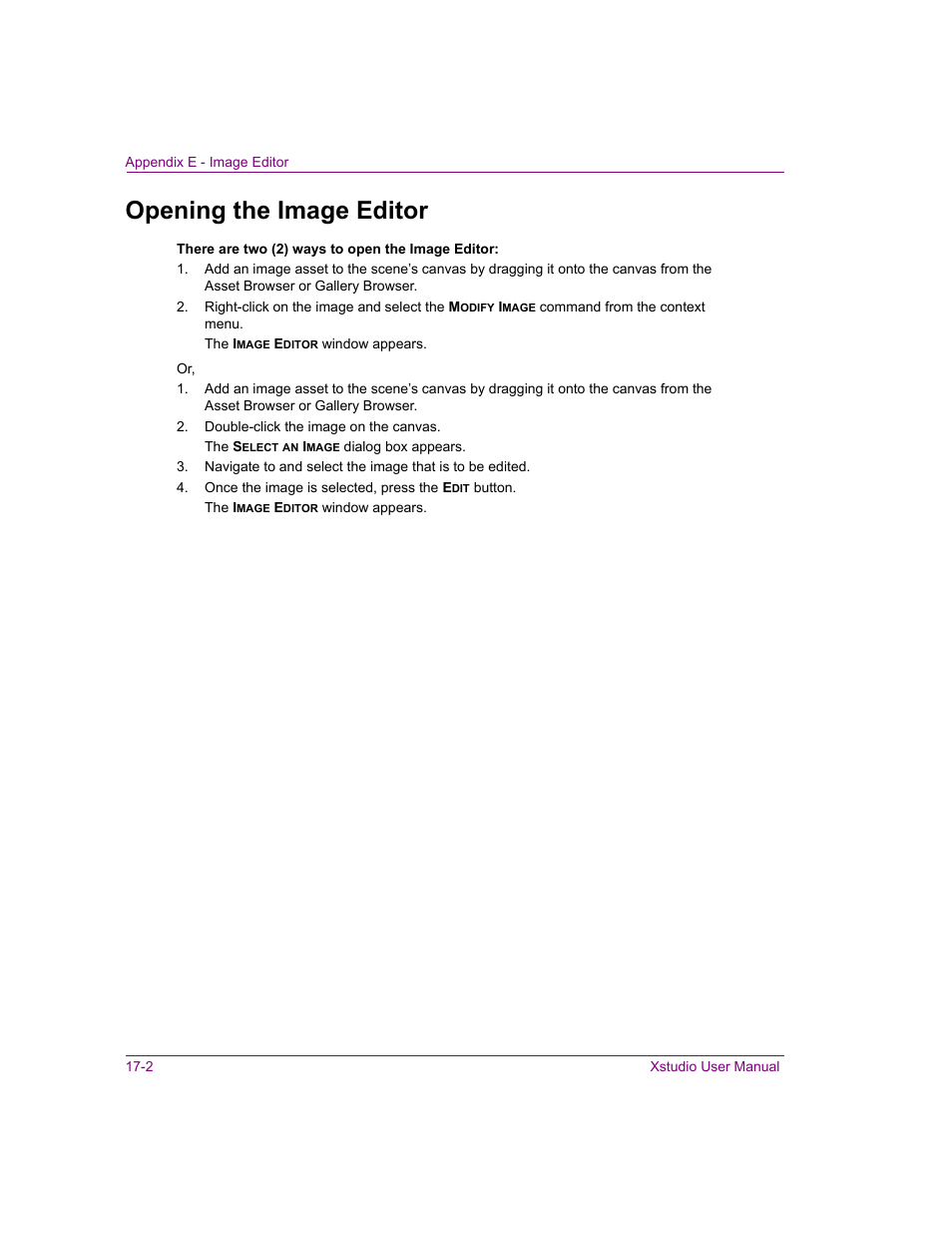 Opening the image editor, Opening the image editor -2 | Grass Valley Xstudio Vertigo Suite v.4.10 User Manual | Page 429 / 453
