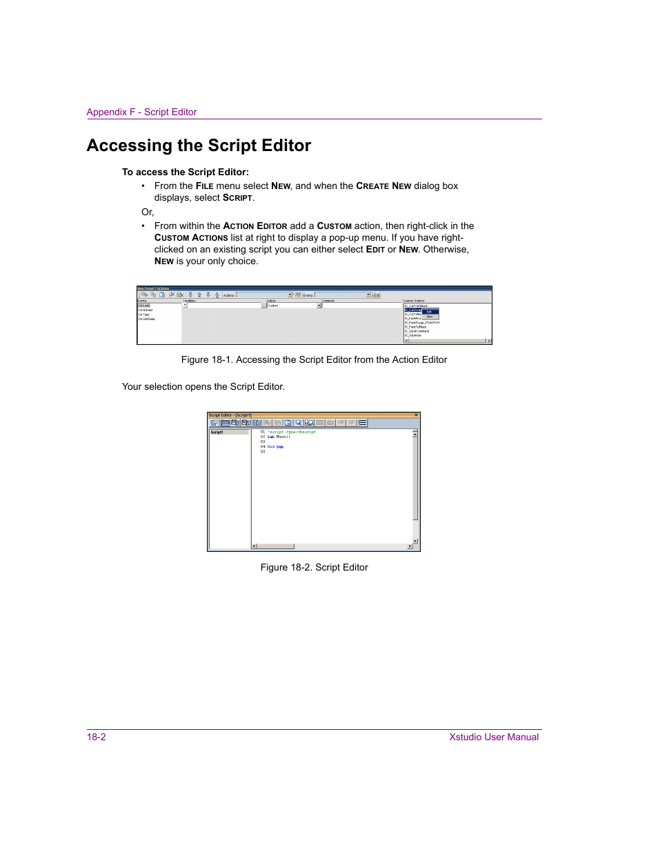Accessing the script editor, Accessing the script editor -2 | Grass Valley Xstudio Vertigo Suite v.4.10 User Manual | Page 439 / 453
