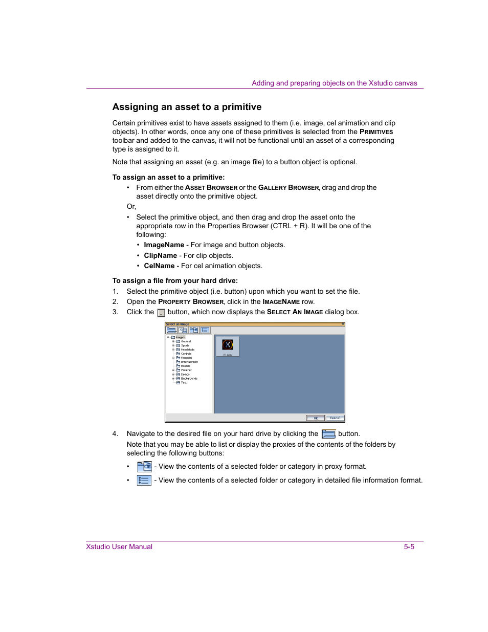 Assigning an asset to a primitive | Grass Valley Xstudio Vertigo Suite v.4.10 User Manual | Page 98 / 453