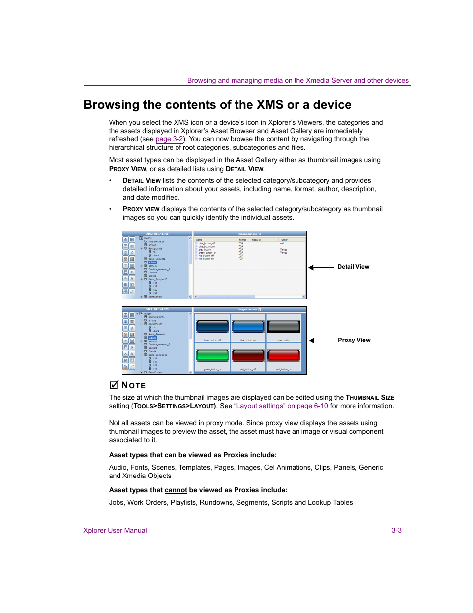 Browsing the contents of the xms or a device, Browsing the contents of the xms or a device -3 | Grass Valley Xplorer Vertigo Suite v.4.8 User Manual | Page 27 / 124