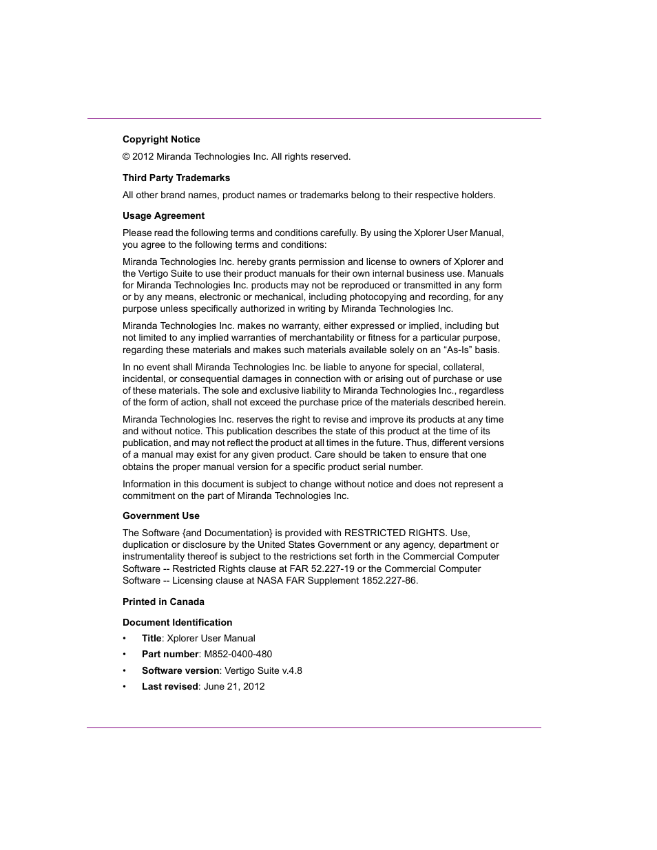 Grass Valley Xplorer Vertigo Suite v.4.8 User Manual | Page 4 / 124