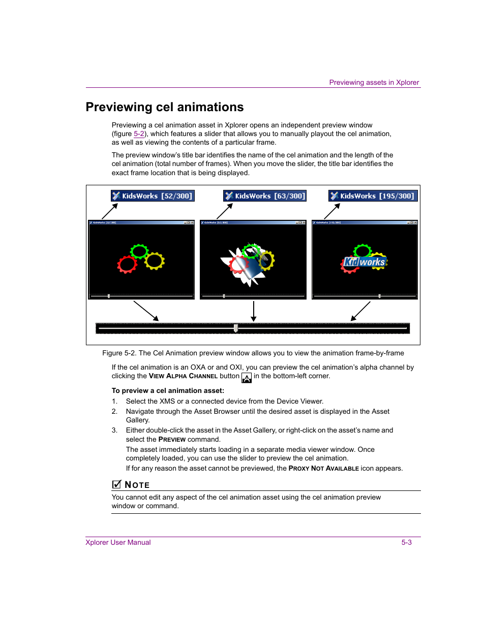 Previewing cel animations, Previewing cel animations -3 | Grass Valley Xplorer Vertigo Suite v.4.8 User Manual | Page 69 / 124