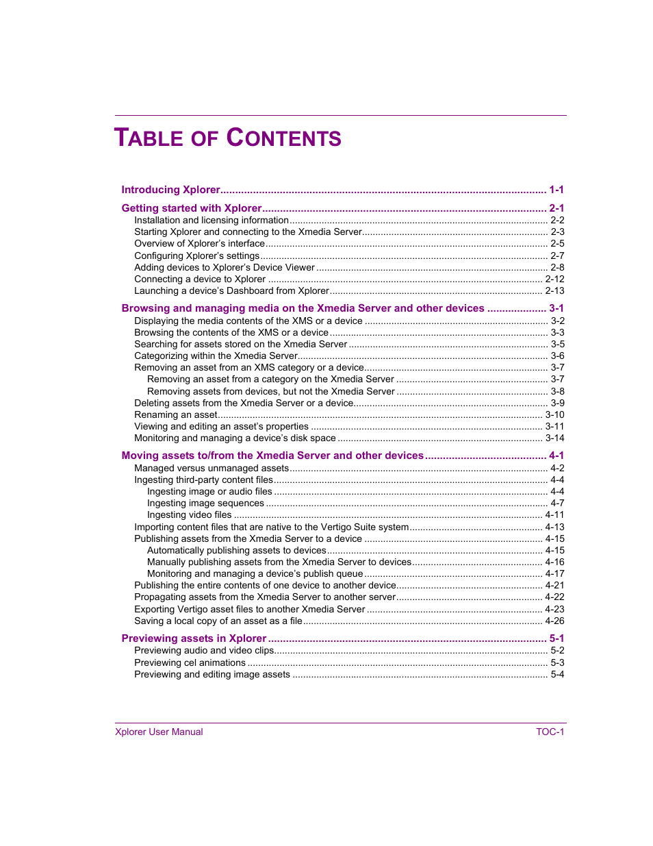 Able, Ontents | Grass Valley Xplorer Vertigo Suite v.4.8 User Manual | Page 7 / 124