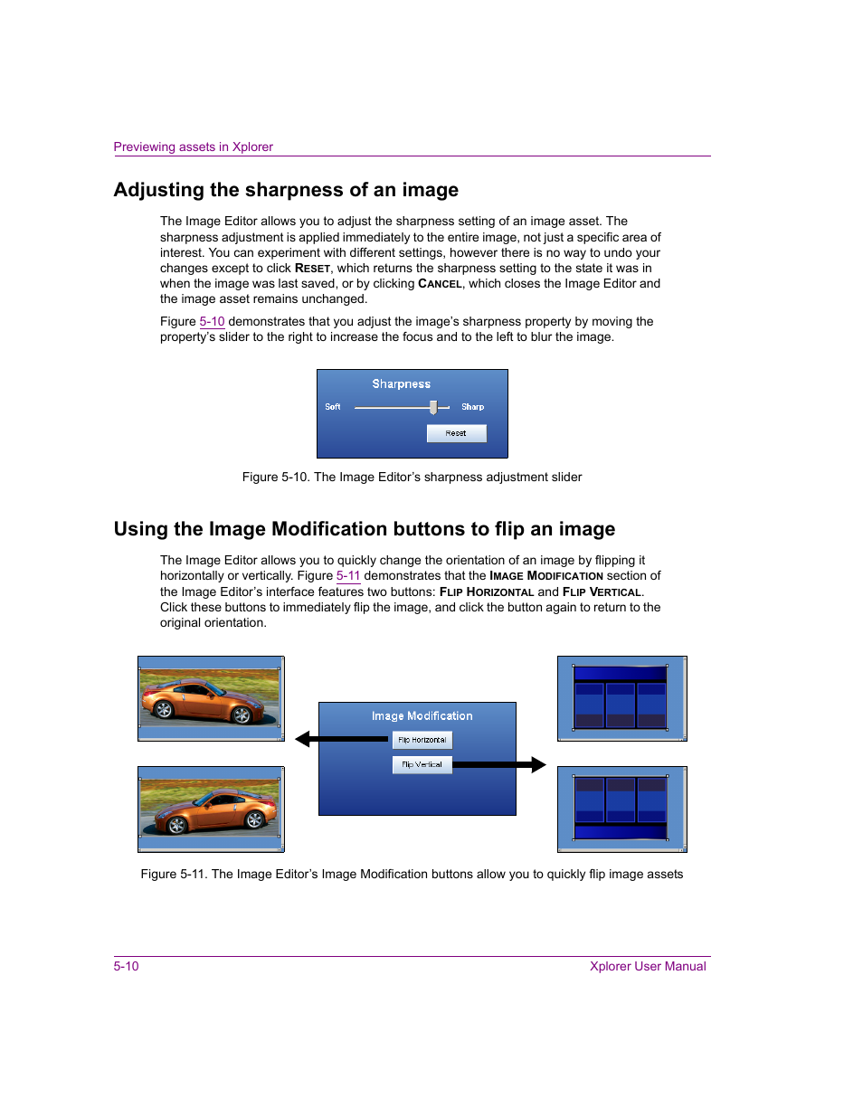 Adjusting the sharpness of an image | Grass Valley Xplorer Vertigo Suite v.4.8 User Manual | Page 76 / 124