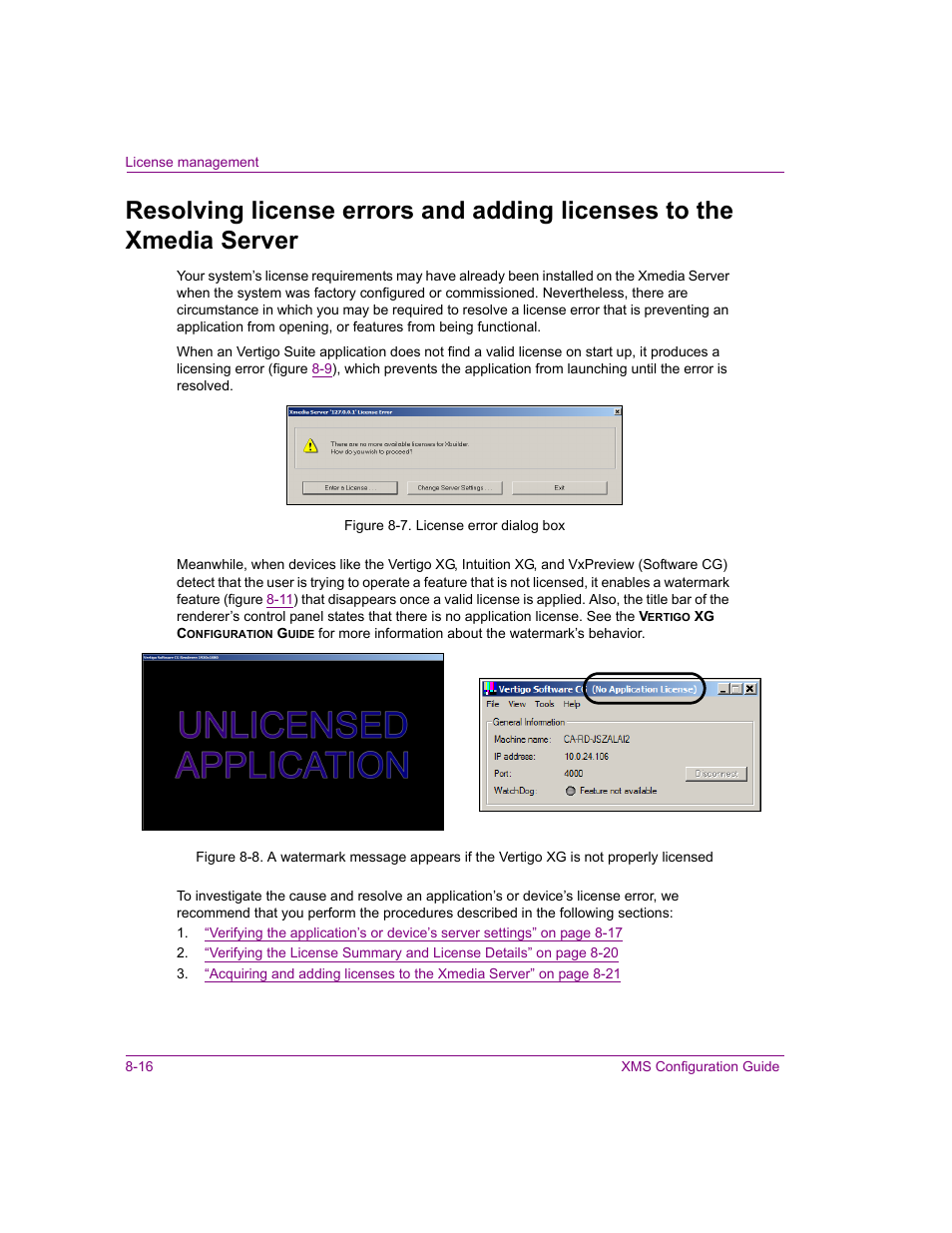 Resolving license | Grass Valley Xmedia Server Vertigo Suite v.5.0 User Manual | Page 119 / 297