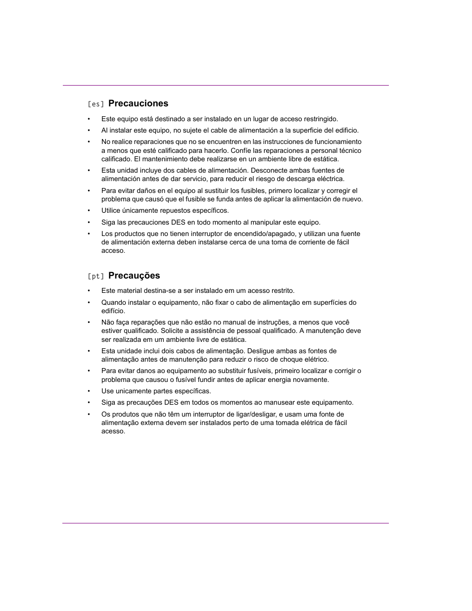 Precauciones, Precauções | Grass Valley Xmedia Server Vertigo Suite v.5.0 User Manual | Page 13 / 297