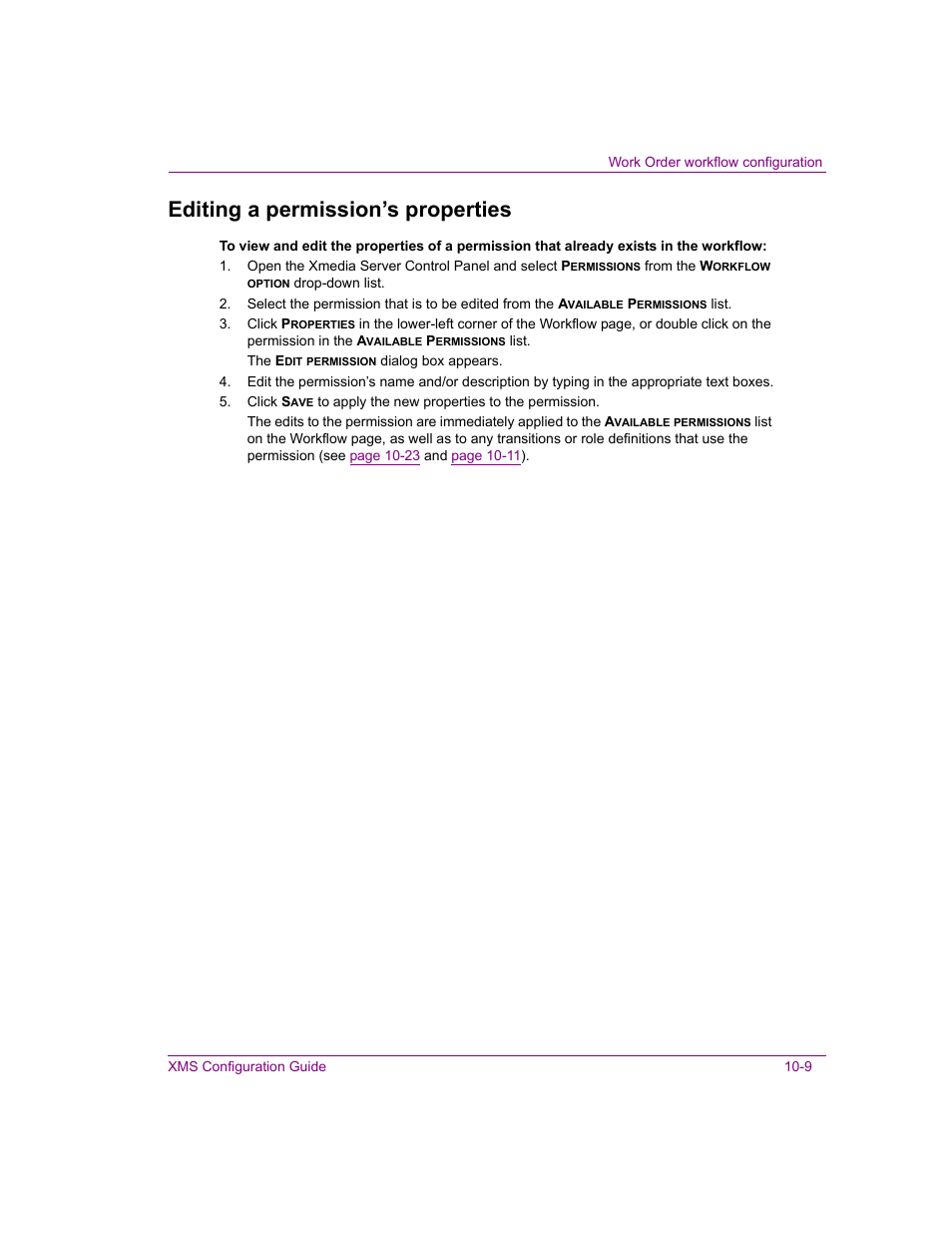 Editing a permission’s properties, Editing a permission’s properties -9 | Grass Valley Xmedia Server Vertigo Suite v.5.0 User Manual | Page 138 / 297