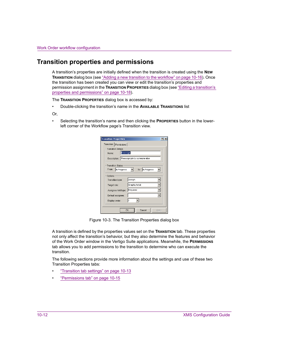 Transition properties and permissions, Transition properties and permissions -12 | Grass Valley Xmedia Server Vertigo Suite v.5.0 User Manual | Page 141 / 297