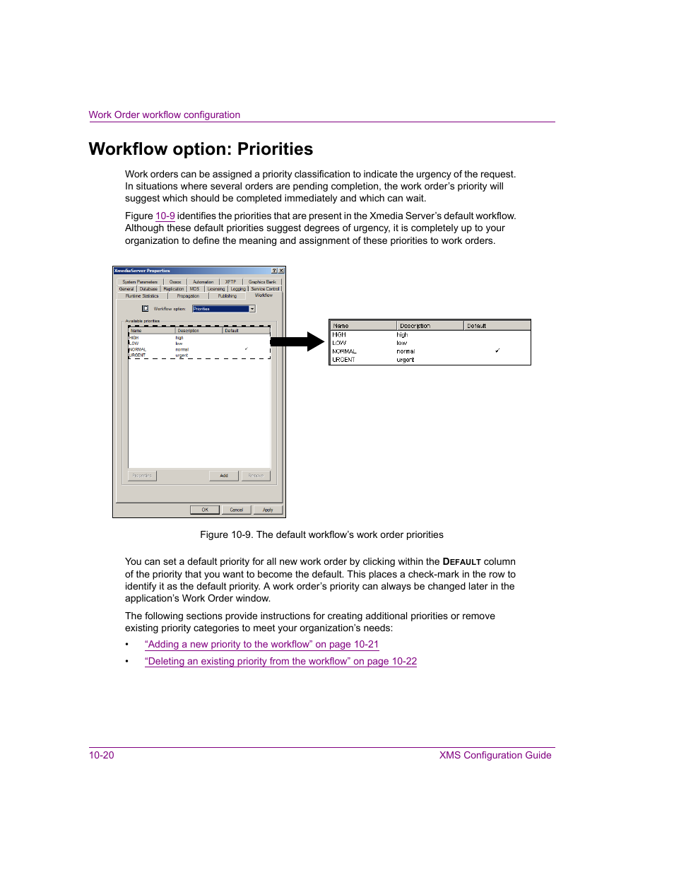 Workflow option: priorities, Workflow option: priorities -20 | Grass Valley Xmedia Server Vertigo Suite v.5.0 User Manual | Page 149 / 297