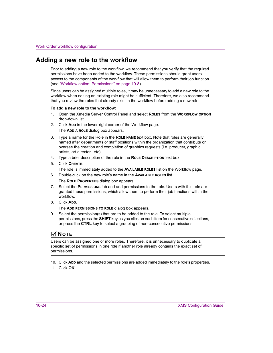 Adding a new role to the workflow, Adding a new role to the workflow -24 | Grass Valley Xmedia Server Vertigo Suite v.5.0 User Manual | Page 153 / 297