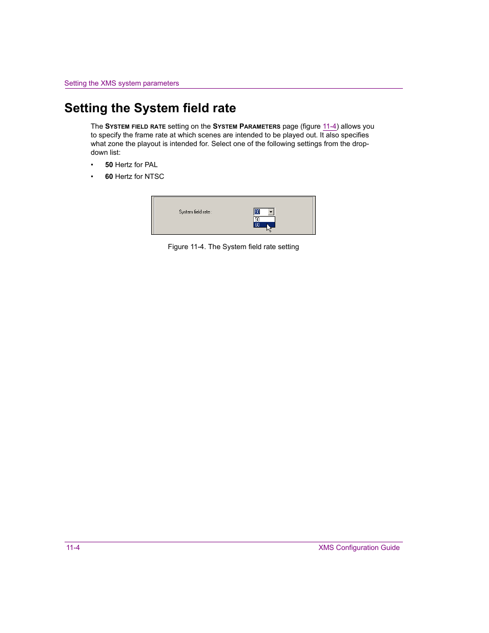Setting the system field rate, Setting the system field rate -4 | Grass Valley Xmedia Server Vertigo Suite v.5.0 User Manual | Page 175 / 297