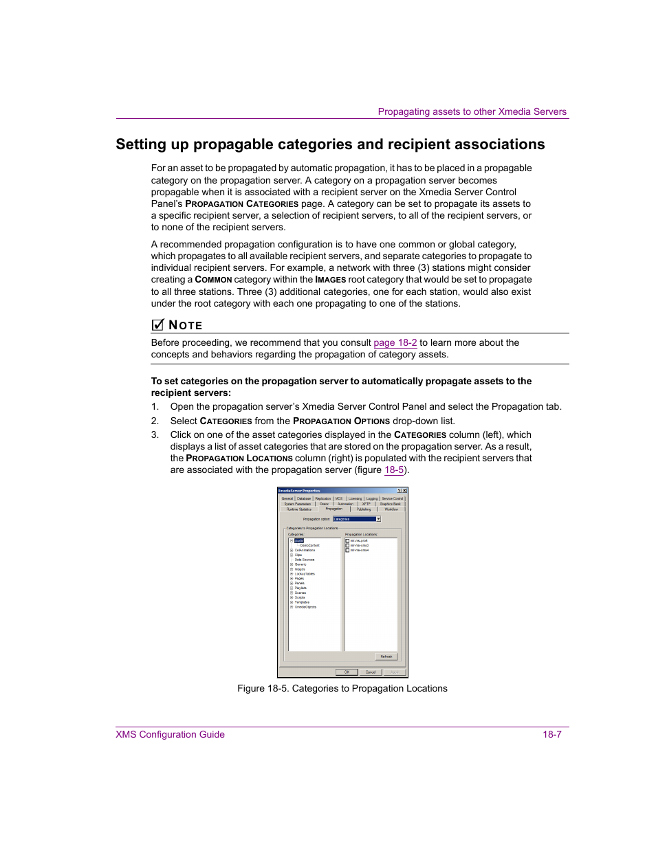 Setting up propagable categories and recipient | Grass Valley Xmedia Server Vertigo Suite v.5.0 User Manual | Page 204 / 297