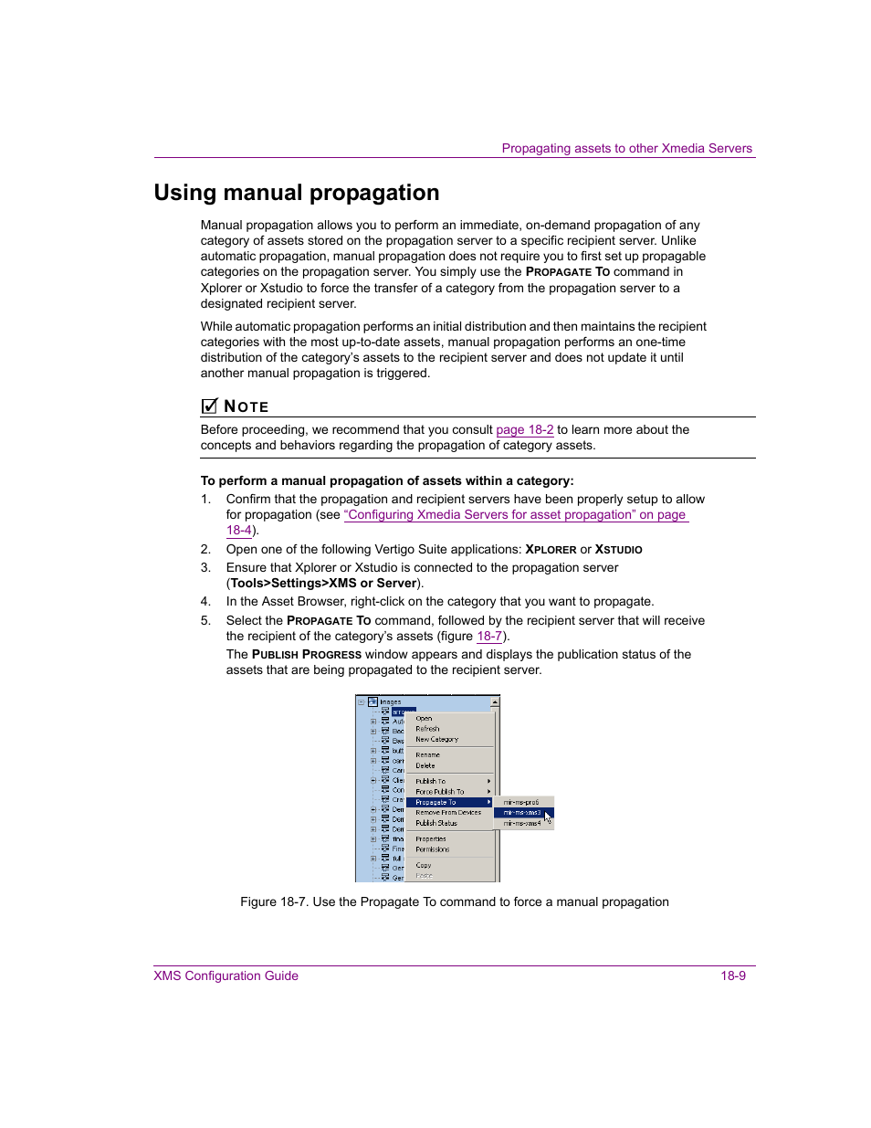 Using manual propagation, Using manual propagation -9 | Grass Valley Xmedia Server Vertigo Suite v.5.0 User Manual | Page 206 / 297