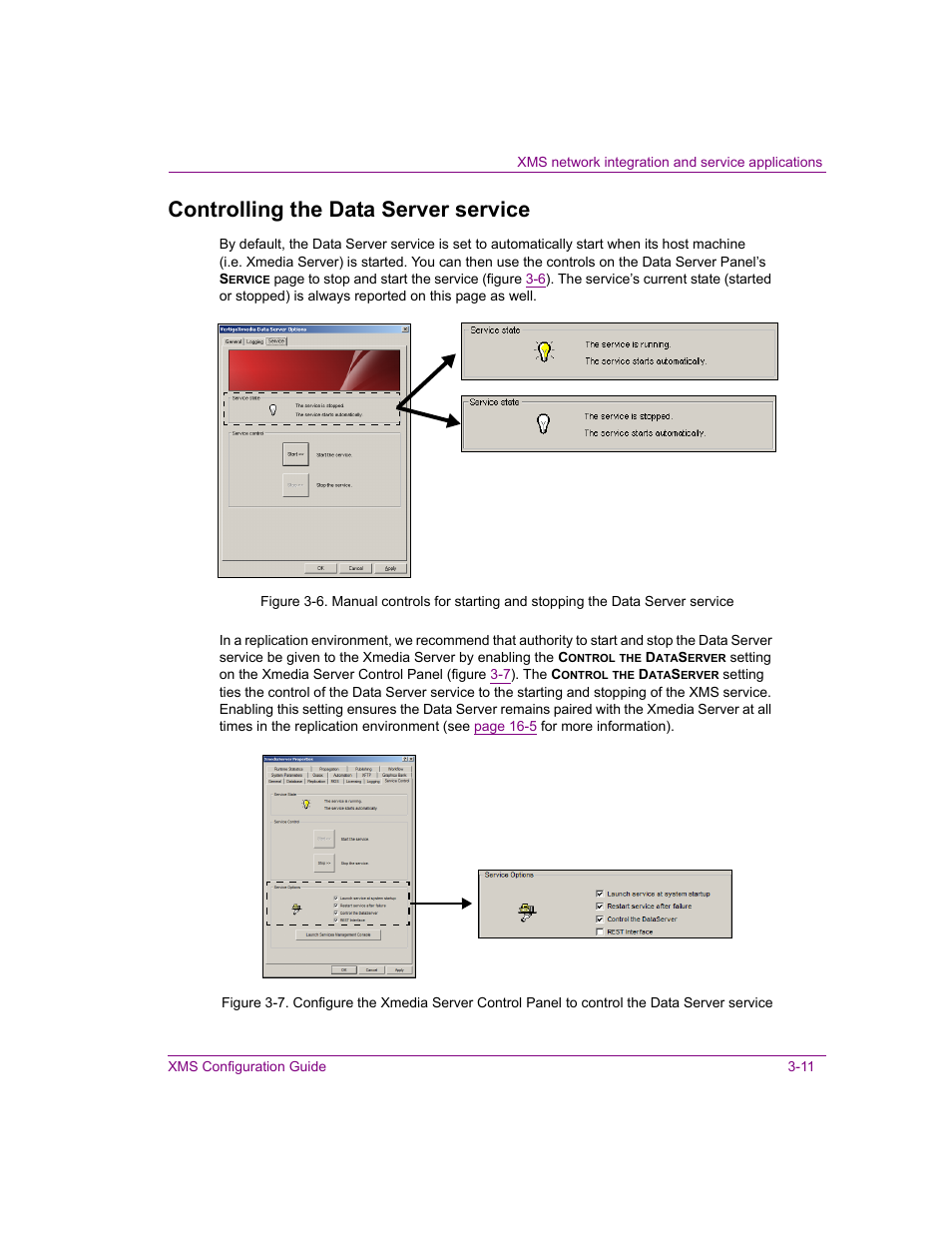Controlling the data server service, Controlling the data server service -11 | Grass Valley Xmedia Server Vertigo Suite v.5.0 User Manual | Page 46 / 297
