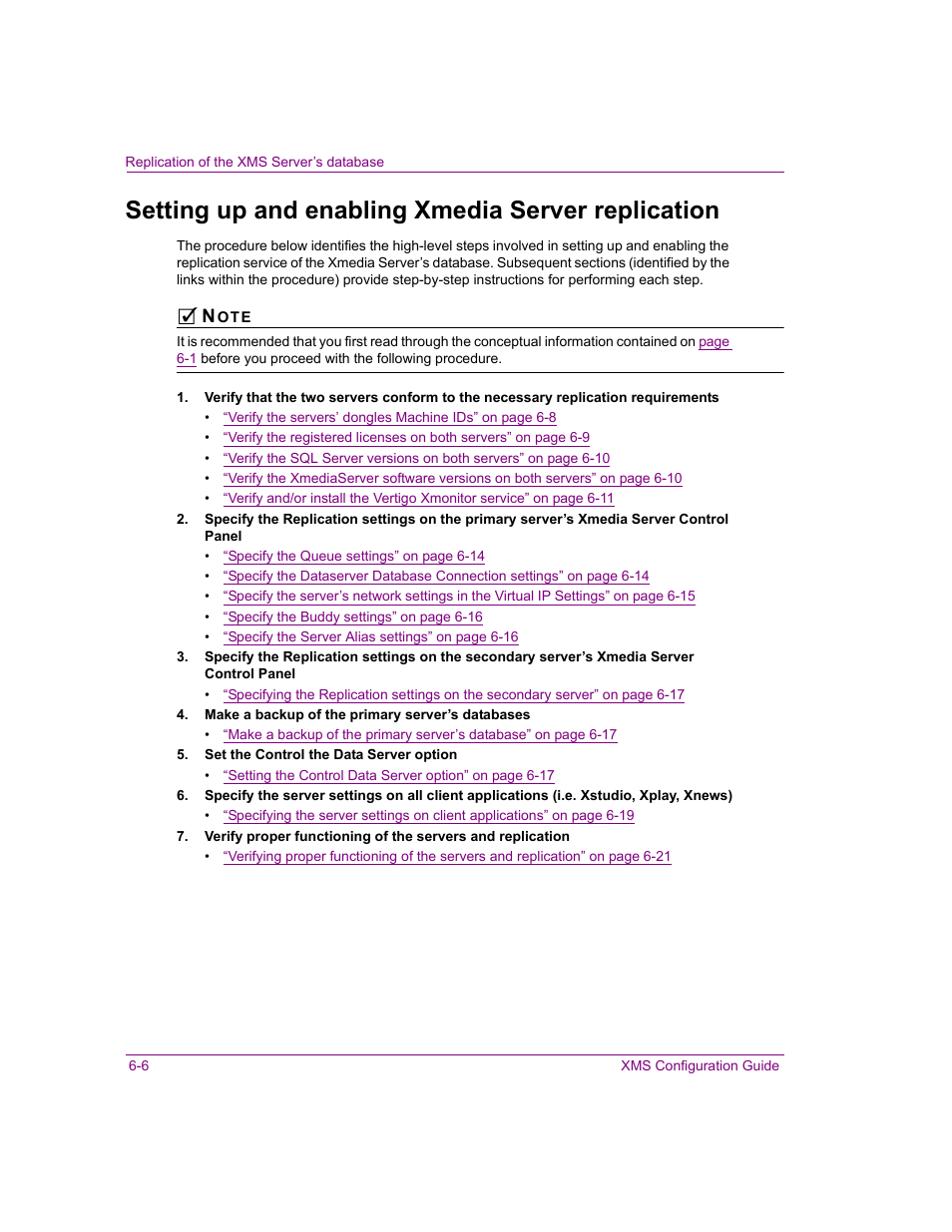 Setting up and enabling xmedia server replication | Grass Valley Xmedia Server Vertigo Suite v.5.0 User Manual | Page 69 / 297