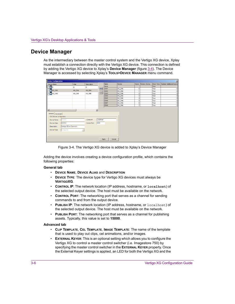 Device manager, Device manager -6 | Grass Valley XG Vertigo Configuration Guide v.5.0 User Manual | Page 31 / 103