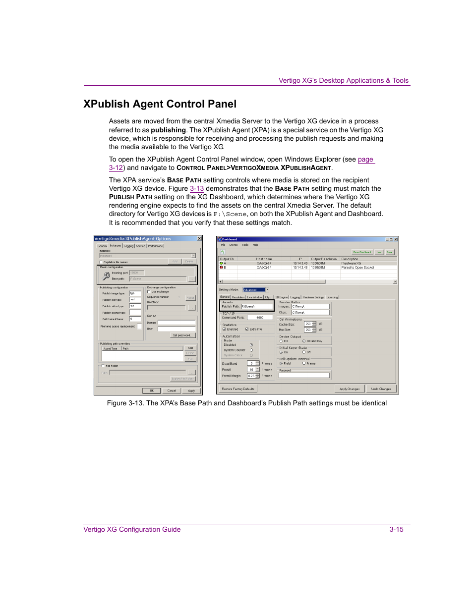 Xpublish agent control panel, Xpublish agent control panel -15 | Grass Valley XG Vertigo Configuration Guide v.5.0 User Manual | Page 40 / 103