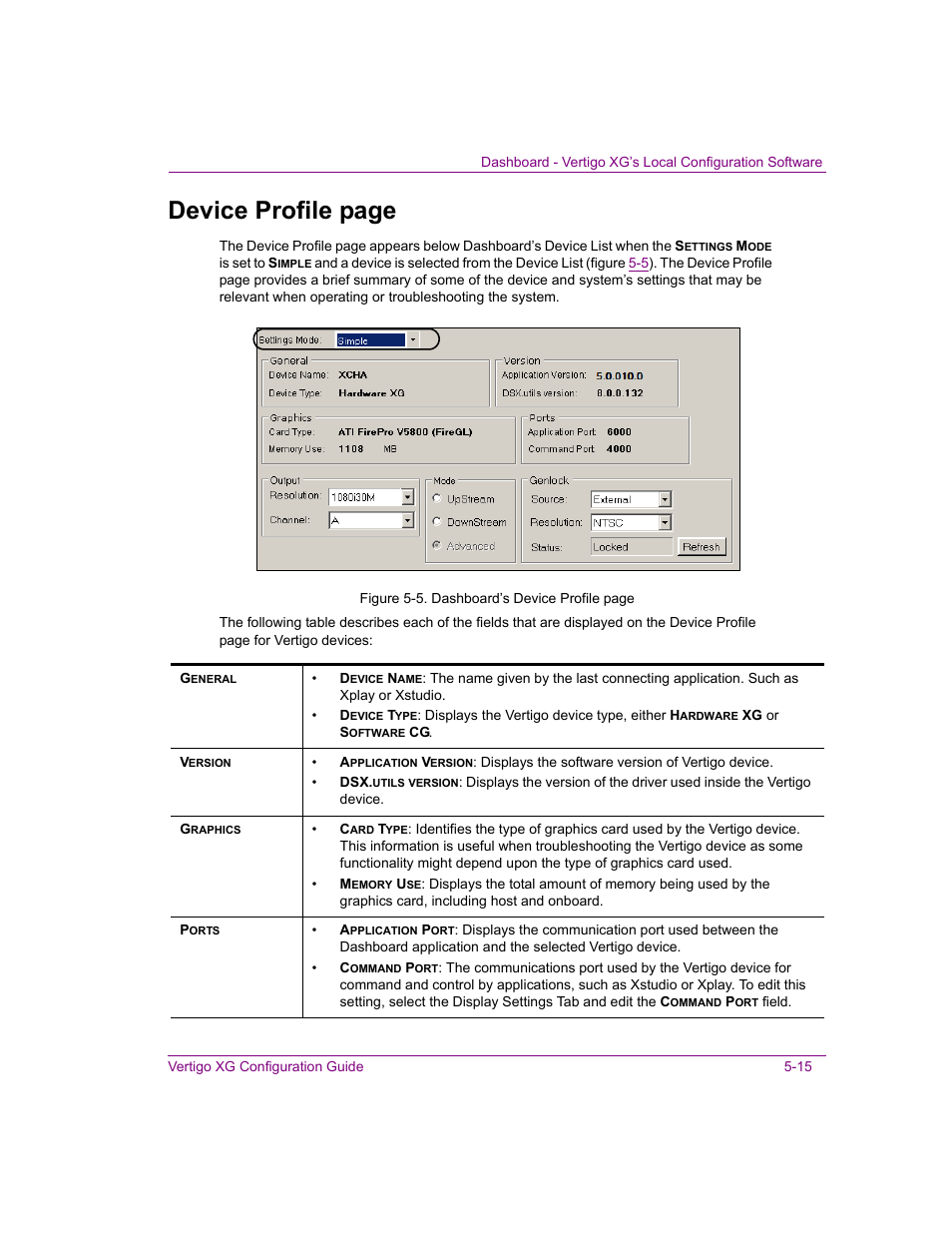Or the, Device profile page | Grass Valley XG Vertigo Configuration Guide v.5.0 User Manual | Page 70 / 103