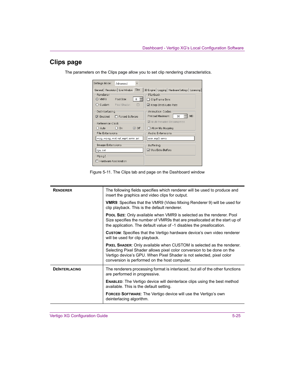 Clips page | Grass Valley XG Vertigo Configuration Guide v.5.0 User Manual | Page 80 / 103