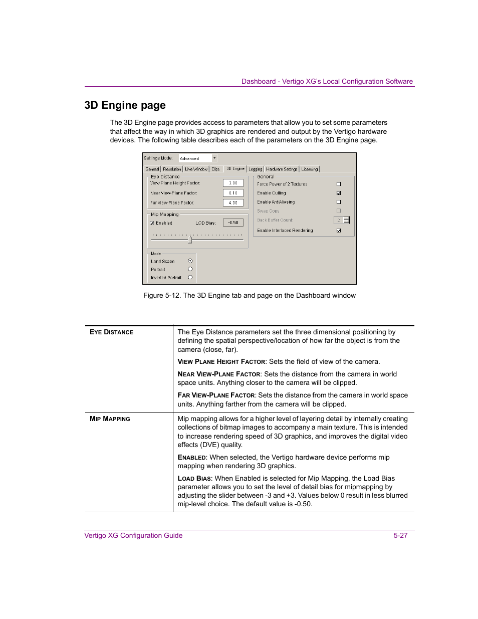 3d engine page | Grass Valley XG Vertigo Configuration Guide v.5.0 User Manual | Page 82 / 103